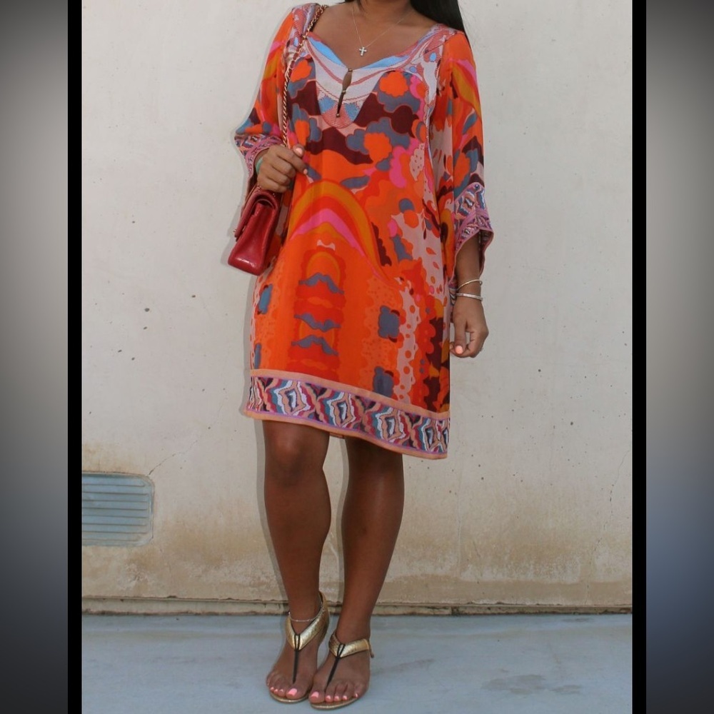 Dvf silk boho mod colorful party tunic dress casual formal y2k 
$309 summer rare